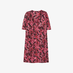 Тканое мини-платье с цветочным принтом Ikks, розовый