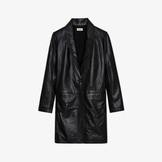 Однобортная кожаная куртка Monarque Zadig&amp;Voltaire, цвет noir