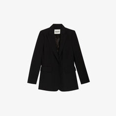 Однобортный пиджак Victory из смесового полиэстера Claudie Pierlot, цвет noir / gris