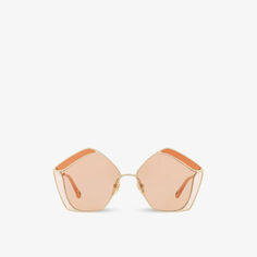 Солнцезащитные очки CH0026S Gemma в пятиугольной оправе из металла и ацетата Chloe, розовый