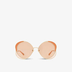 CH0024S Солнцезащитные очки Gemma в оправе-бабочке из металла и ацетата Chloe, розовый