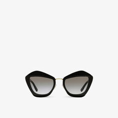 Солнцезащитные очки MU01XS в ацетатной оправе-бабочке Miu Miu, черный