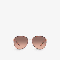 MK1128J Солнцезащитные очки Empire в круглой оправе из ацетата черепаховой расцветки Michael Kors, цвет tan