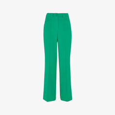 Прямые брюки Flora из эластичной ткани со средней посадкой Whistles, зеленый