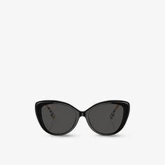 BE4407 солнцезащитные очки из ацетата в клетку «кошачий глаз» Burberry, черный