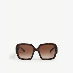 Солнцезащитные очки PR 21XS в прямоугольной оправе из ацетата ацетата Prada, коричневый