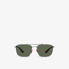 RB3715M солнцезащитные очки в квадратной оправе из стали с фирменными линзами Ray-Ban, серый