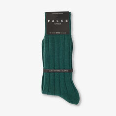 Блестящие носки из смесового шелка с начесом Falke, зеленый