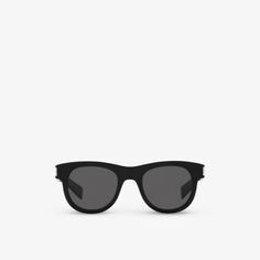 Женские солнцезащитные очки SL571 из ацетата в круглой оправе Saint Laurent, черный