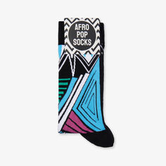 Носки из эластичного хлопка с графическим принтом Zulu Afropop Socks, синий