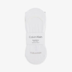 Набор из двух носков с подкладкой из эластичного хлопка с логотипом Calvin Klein, белый