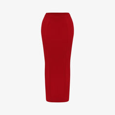 Тканая юбка макси Nayara с разрезом на спине House Of Cb, красный