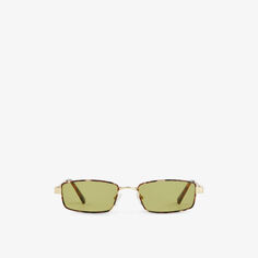 Солнцезащитные очки Bizarro в металлической прямоугольной оправе Le Specs, желтый