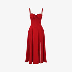 Платье миди Carmen из эластичного хлопка со сборками на чашках House Of Cb, красный