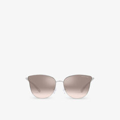 MK1120 Солнцезащитные очки в круглой металлической оправе Salt Lake City Michael Kors, серебряный