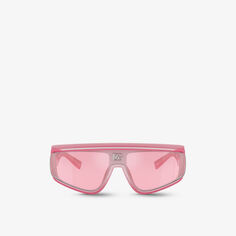Солнцезащитные очки DG6177 в нейлоновой прямоугольной оправе Dolce &amp; Gabbana, розовый
