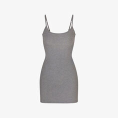 Платье мини Soft Lounge из эластичного джерси Skims, серый