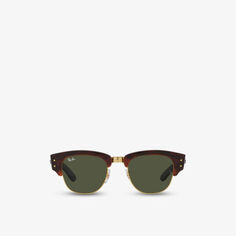 RB0316S Солнцезащитные очки Mega Clubmaster в квадратной оправе из ацетата черепаховой расцветки Ray-Ban, коричневый
