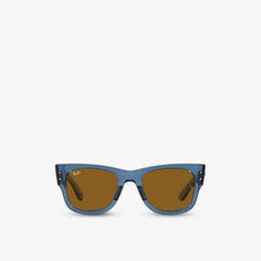 RB0840S солнцезащитные очки Mega Wayfarer в квадратной оправе из ацетата ацетата Ray-Ban, синий
