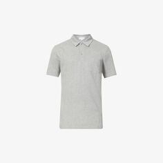 Рубашка-поло Riviera из хлопкового пике Sunspel, серый
