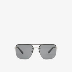 BV5054 61 солнцезащитные очки-авиаторы в металлической оправе Bvlgari, серый