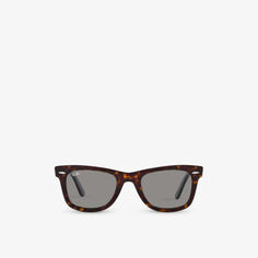 RB2140 Wayfarer солнцезащитные очки из ацетата в квадратной оправе черепахового цвета Ray-Ban, коричневый