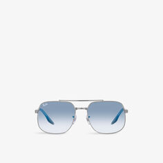RB3699 поляризационные солнцезащитные очки из полированного металла Ray-Ban, серый