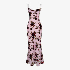 Платье макси Serena с цветочным принтом из эластичной ткани House Of Cb, розовый