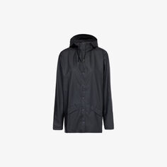 Куртка-ракушка классического кроя с высоким воротником Rains, черный
