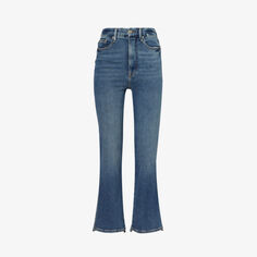 Прямые джинсы Good Curve из эластичного денима с высокой посадкой Good American, синий