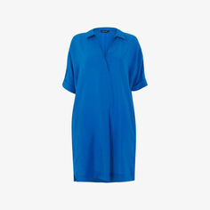 Тканое мини-платье Melanie с V-образным вырезом Whistles, синий