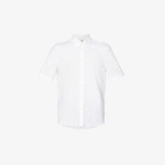Рубашка узкого кроя из эластичного хлопка Brad Pitt Alexander Mcqueen, белый