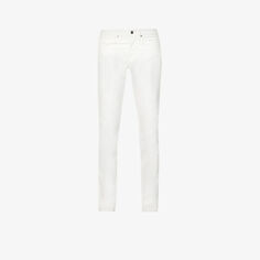 Зауженные джинсы L&apos;homme из эластичного денима Frame, белый