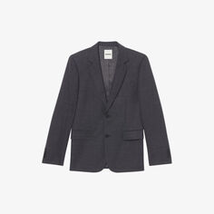 Однобортный шерстяной пиджак Sandro, цвет noir / gris