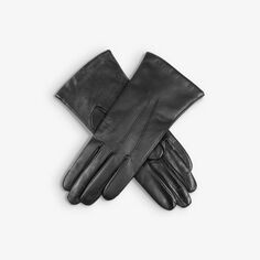 Кожаные перчатки Maisie для сенсорного экрана на кашемировой подкладке Dents, черный