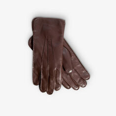 Украшенные стежками перчатки из кашемира и кожи Aspinal Of London, коричневый