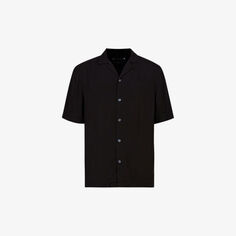 Тканая рубашка свободного кроя с короткими рукавами Venice Allsaints, черный