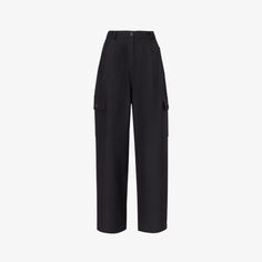 Прямые брюки Maesa с высокой посадкой из эластичной ткани Frankie Shop, черный