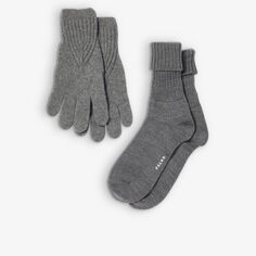 Рождественские носки и перчатки из смесовой шерсти, комплект из двух предметов Falke, серый