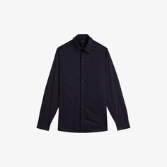 Рубашка Matlock из эластичного хлопка с геометрическим принтом Ted Baker, темно-синий