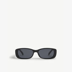 Нереально! солнцезащитные очки в прямоугольной оправе из ацетата Le Specs, цвет mat blk coal smoke mono