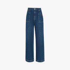 Широкие джинсы Raya с завышенной талией Whistles, синий