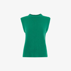 Жилет-свитер эластичной вязки с круглым вырезом Kira Whistles, зеленый