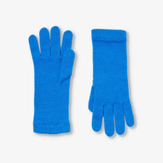 Трикотажные кашемировые перчатки с ребристыми манжетами Johnstons, синий