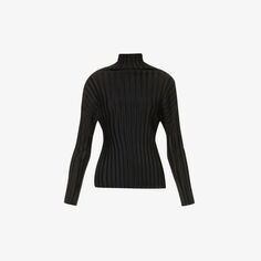 Базовый вязаный топ со складками Pleats Please Issey Miyake, черный