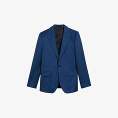 Однобортный шерстяной пиджак Ted Baker, синий