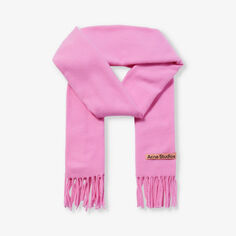 Шерстяной шарф Canada New с бахромой Acne Studios, розовый