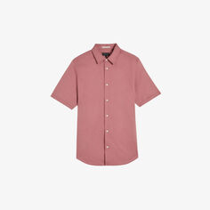 Рубашка из хлопкового джерси с короткими рукавами Ted Baker, розовый