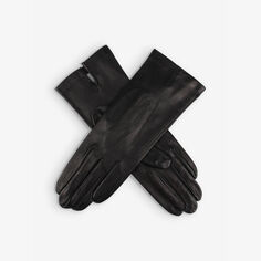 Кожаные перчатки Helene на кашемировой подкладке Dents, черный