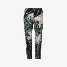 Трикотажные брюки с абстрактным узором Frosty Forest Pleats Please Issey Miyake, черный